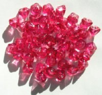 50 7mm Transparent Raspberry Pink Bell Flower Beads